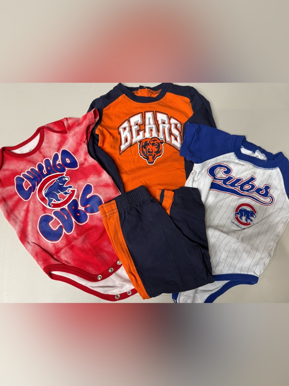 3-18M Chicago Cubs and Bears Boys Clothing Bundle